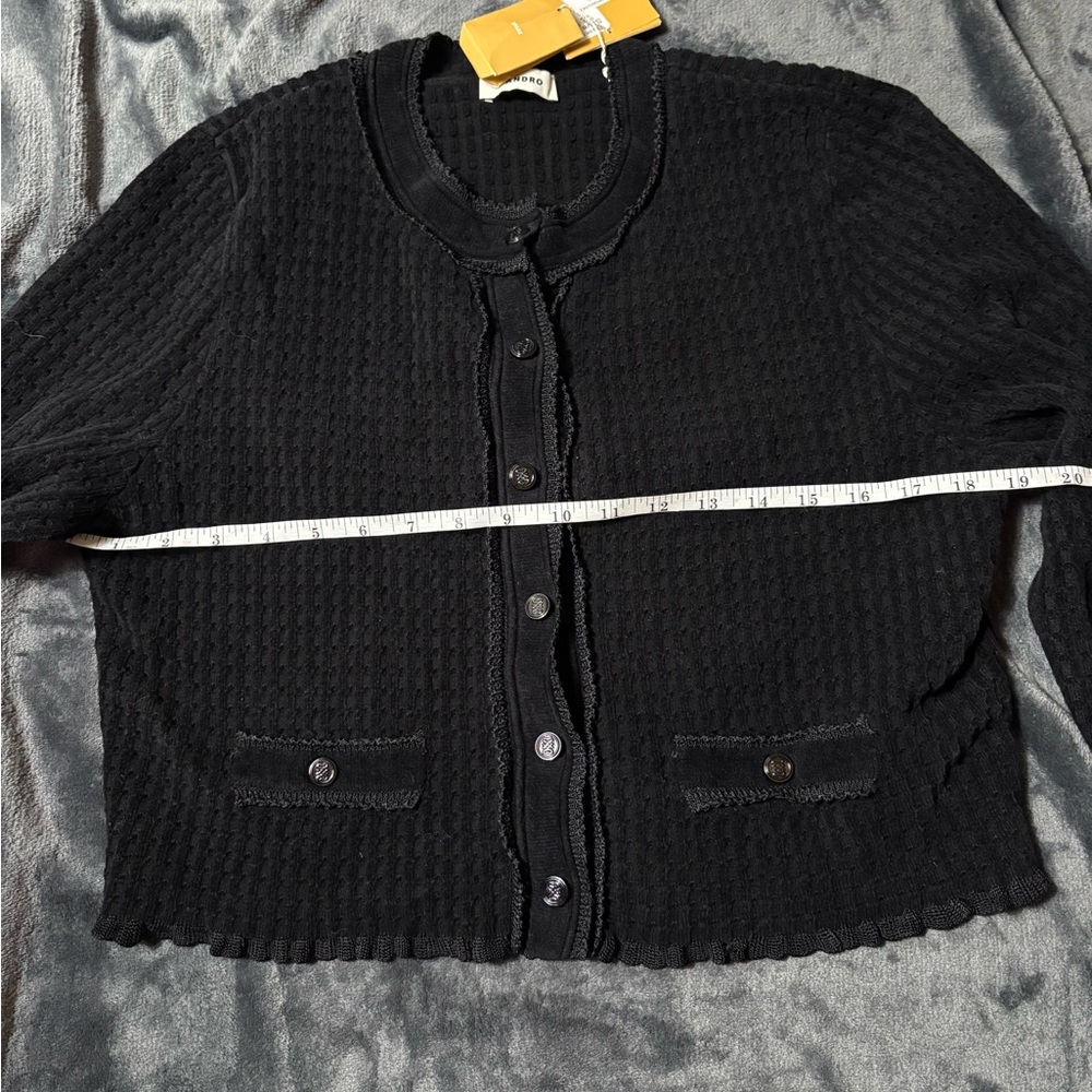 Sandro Black Textured Cardigan - Picture 13 of 13